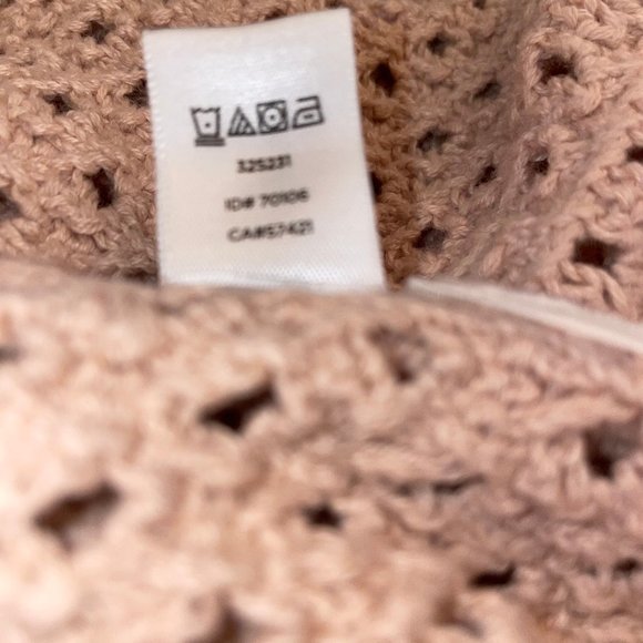 Ann Taylor Cotton Knit Openwork Oversized Pink Sweater Size M Lightweight Tunic - Picture 12 of 12